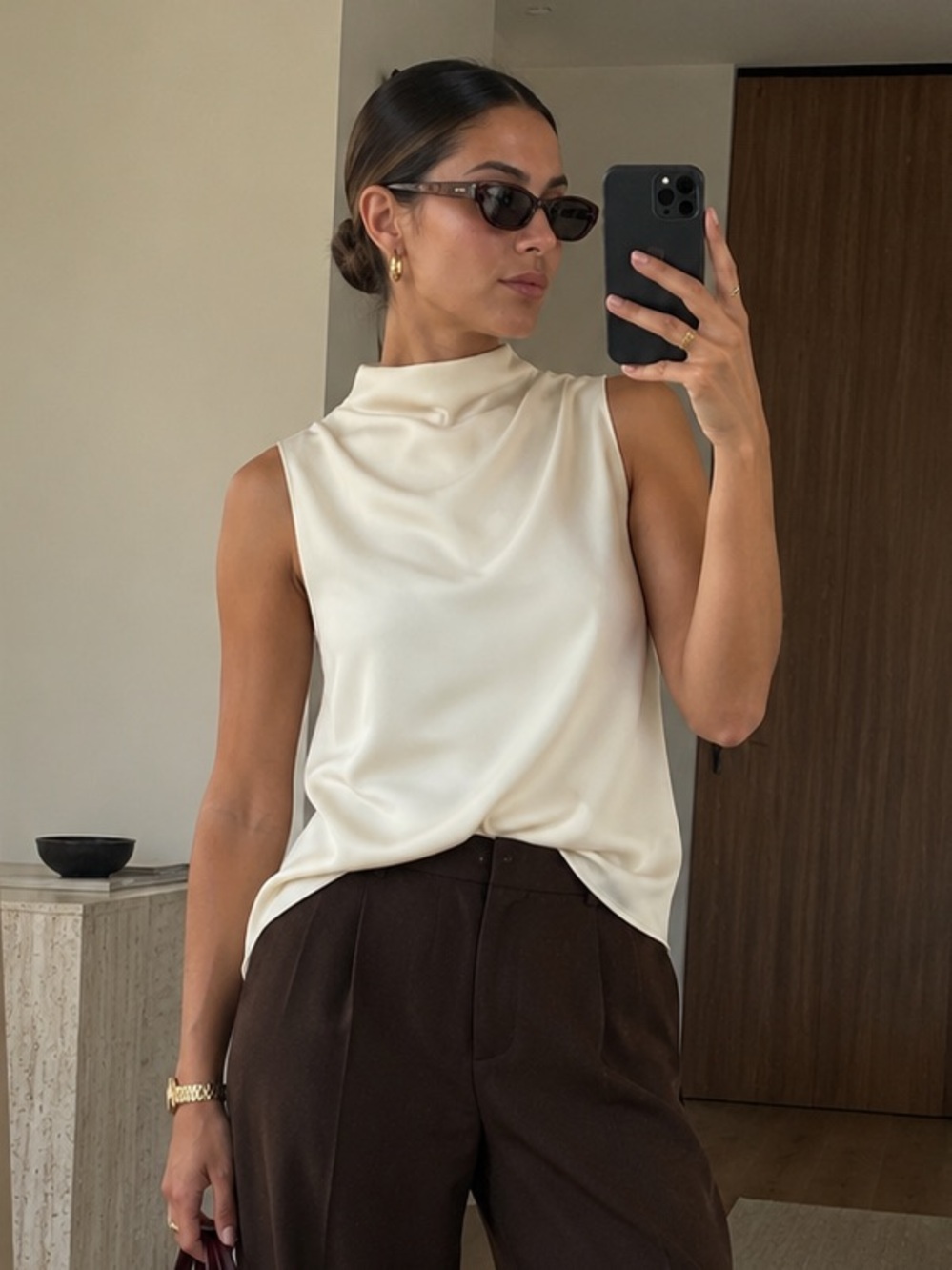 Rag & Bone Jana Sleeveless Cowl Neck Top Ivory XS New With Tags